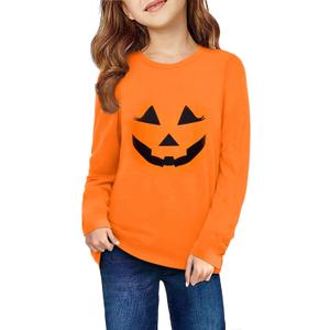 Arshiner Girls Unicorn Shirts Short Sleeve Flip Sequin T-Shirt Tops (9-10 Years, Halloween-orange) 13