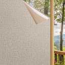 LEMON CLOUD Window Film No Adhesive Removable,Decorative Privacy Window Films,Texture Privacy Glass Film for Bathroom Office Home(35.4x118.1inches, Brown)