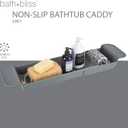 Bath Bliss Expandable Bathtub Caddy | Non-Slip | Over The Tub | 21-27 inch | Tub Tray | Bathroom Storage and Organizer | Shelf | Hold Soaps and Towels | Grey