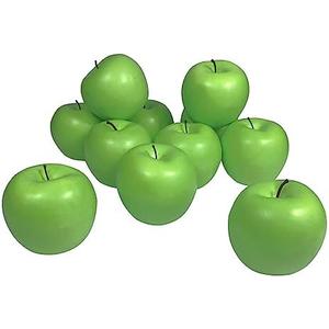 KPUETY 7 Pcs Artificial Fruit Fake Simulation Fruit for Home Kitchen Party Photography Prop Wedding Decoration (7pcs Green Apple)