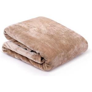 Internet's Best Plush Velvet Mink Throw Blanket - Tan - Thick Ultra Soft Couch Blanket - Warm Sofa Throw - 100% Microfiber Polyester - Easy Travel - Bed - 50 x 60
