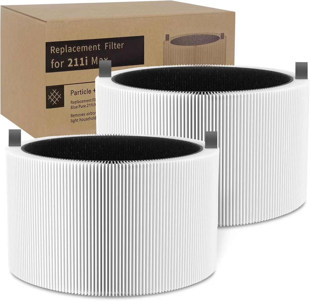 2 Pack 211i Max Replacement Filter Compatible with Blue Pure 211i Max Air Purifier F2MAX Filter, 3-in-1 High-Efficiency H13 Ture Activated Carbon PreFilter
