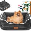 Orthopedic Dog Bed for Medium Dogs,Dog Sofa Beds Supportive Foam Pet Couch Bed with Removable Washable Mat and Nonskid Bottom (Medium, Dark Grey)