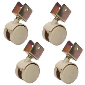 Bettomshin 4Pcs 1-4/5"(47mm) Swivel Caster Wheel, Brake Caster with 13/16"(21mm) U Bracket, Load Capacity 110 Lbs, Crib Caster for Cabinet, Bookcase, Computer Desk
