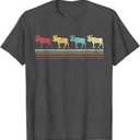 Retro Moose Lover Funny Moose Vintage T-Shirt, Small, Gray