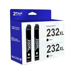 232XL T232 Ink Cartridges 2 Black Remanufactured for Epson 232XL Ink Cartridges Combo Pack for Expression Home XP4200 XP4205 Workforce WF2930 WF2950 XP4200 WF2950 (2 Black)