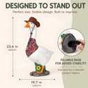 23 Inch Large Porch Goose Statue with Removable Hat and Bandana