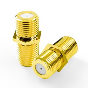 VCE Coaxial Cable Connector, RG6 Coax Cable Extender F-Type Gold Plated Adapter Female to Female for TV, Satellite, 2 Pack