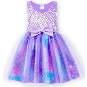 VIKITA Girls Dresses Summer Ocean Party Blue Tutu Dress for 2-12 Years Kids (Purple) VIKITA Girls Dresses Summer Ocean Party Blue Tutu Dress for 2-12 Years Kids (Purple)