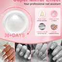 4 x Glassy Pearl Chrome Nail Powder - LEDSUUEI White Nail Chrome Powders, Glazed Donut Aurora Chrome Powder for Nails, Ice Clear Transparent Mermaid Chrome Powder Pigment Nail Glitter: Easy DIY Deco Salon (3- white,pink,yellow)