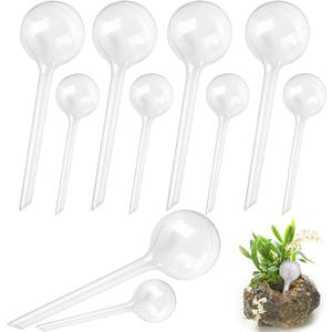 Irrmshr 10 Pack Clear Plant Watering Globes,Plastic Self Watering Bulbs for Indoor Plants,Garden Water Device Automatic Plant Waterer Indoor Outdoor