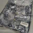 OVERWORETY Plus Size Tops for Women 3/4 Sleeve Henley V Neck Button Tunics Casual Loose Swing Shirts for Leggings (1X, Gey Paisley)