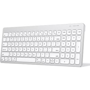 OMOTON Bluetooth Keyboard for Mac, Sleek Design, Quiet Typing, Wireless Keyboard with Numeric Keypad Compatible with MacBook Pro/Air, iMac, Mac Mini/Pro Laptop (Silver)