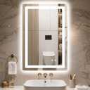Delma LED Bathroom Mirror with Lights, 30x20 Vanity Mirror for Bathroom Wall, Anti-Fog, Dimmable, Front Lit & Backlit, Memory Function, Shatterproof Tempered Glass, 3 Color Modes(Horizontal/Vertical)