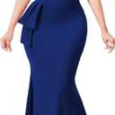 Women Evening Dress Bodycon Long Maxi Dresses Sexy Floor Length Mermaid Dress (X-Large, Blue)