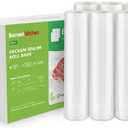 Bonsenkitchen 6 Rolls 8" x 16' Vacuum Sealer Bags for Food with a Color Box, Easy to Store, Commercial Grade, BPA Free, Great for Food Storage or Sous Vide, VB20
