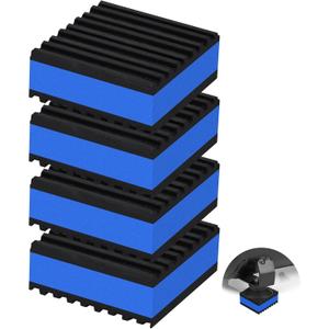 4 Pack Anti Vibration Pads for Washing Machine 2"x2"x7/8", Sound Isolation Vibrating Pad Ribbed Rubber Damping Mat EVA Center for Air Compressors, Conditioner, Treadmill, HVAC Washer Dryer