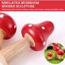 SUPVOX 3pcs Mushrooms Miniature Figurines Mini Wooden Mushrooms Fairy Garden Accessories Flower Pots Micro Landscape Decoration Supplies (Red)