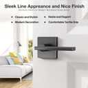 3 Pack Matte Black Passage Door Handles, Invisible Screws, Streamlined Closet Door Lever Handles, Hall Doors Handles Black, Matte Black Hallway Passage Door Handles