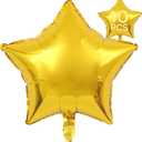 3 x Star Balloons 18 Inch, 10 Pcs Gold Star Shaped Mylar Helium Foil Metallic Balloon for Birthday Party Decorations Baby Shower Wedding Anniversary Backdrop Party Supplies