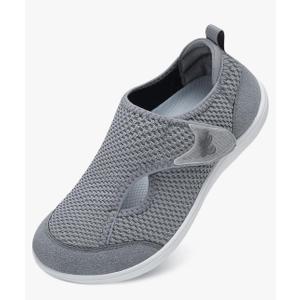 LeIsfIt Womens Wide Diabetic Shoes Adjustable Barefoot Walking Shoes Breathable Zero Drop Sneakers for Wide Width Arthritis Edema Feet 38