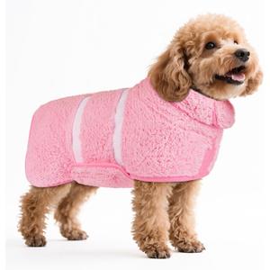 Bienbee Dog Bathrobe, Quick Drying Super Absorbent Dog Robes for After Bath, Warm Keeping Dogs Towel, Dogs Bath Supplies, Pink Small