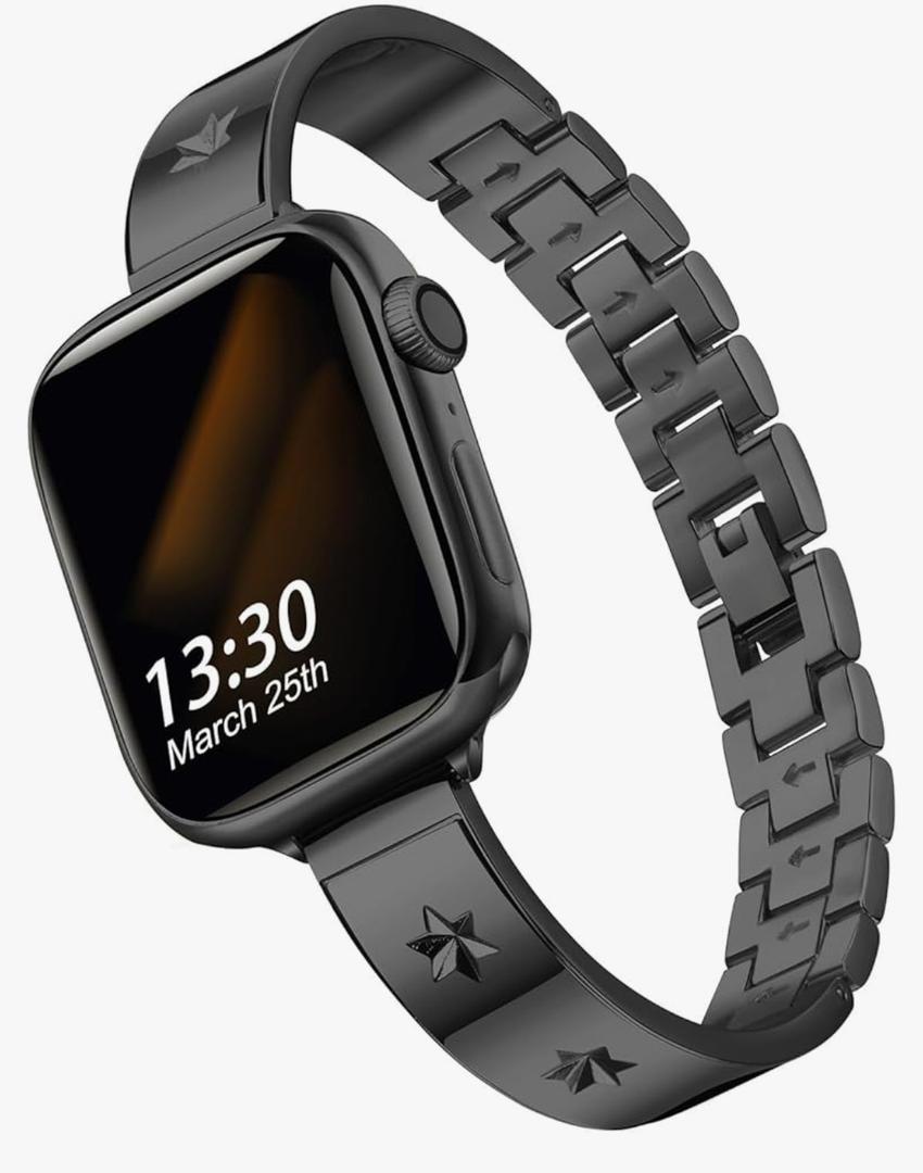 Bands Compatible with Apple Watch 38mm 40mm 41mm 42mm 44mm 45mm 46mm 49mm, Women Stainless Steel Metal Wristbands Dressy Bracelet for iWatch Series 11 10 9 8 7 6 5 4 3 2 1 SE SE2 Ultra