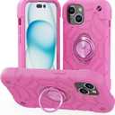 KCJ Compatible with iPhone 15 Plus Case/iPhone 14 Plus Case with[2Screen Protectors+1xLens Protector] Soft Silicone+Hard PC Full Body Protection Heavy Duty Phone Case 6.7 inch Pink