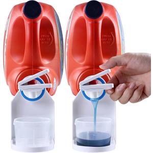 [2 Pack] Laundry Detergent Dispenser Cup Holder & Nozzle Force-Saving Switch, Soap Dispenser,Drip Catcher, for Laundry Room Organization and Storage