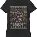 Disney Characters Mickey Six Sweater Girl's Solid Crew Tee, XS