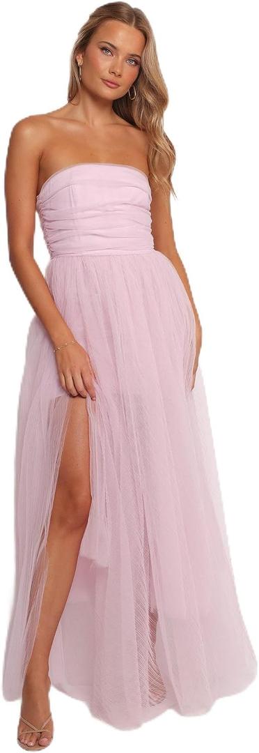 Anabella Strapless Maxi Dress - Pale Pink XS