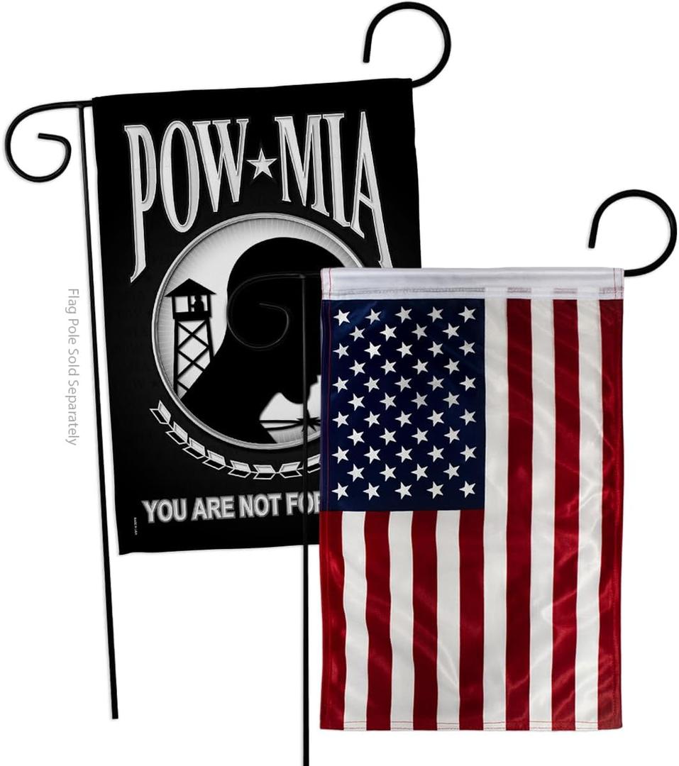 4th Of July American Flag For Independence Day POW MIA Wall Hanging Decor Home Cemetery Decoration For Grave Yard Sign Memorial Veterans Day USA Poster Door Canvas Tapestry Gifts For Dad