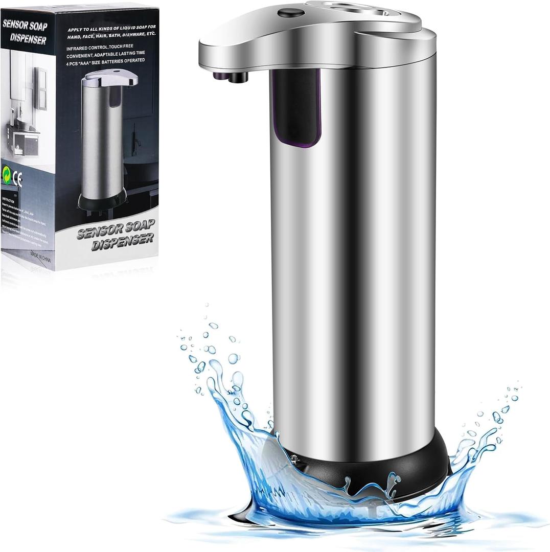 Automatic Touchless Soap Dispenser - 9.47 Oz / 280 Ml Infrared Sensor Liquid Soap Pump, Adjustable Dispense, No-Touch Hand Soap Dispenser for Kitchen & Bath