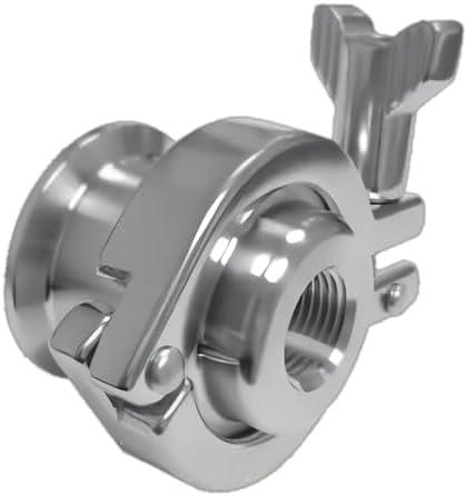 QiiMii Stainless 316 Tri Clamp Air Blow Check Valve with 2" Tri clamp Adapter to 1/2" FNPT Thread Ferrule Sanitary Pipe Fitting
