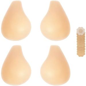 Bontierie 2025 Added Lift Seamless Nipple Covers Ultra-Thin Push up Sticky Pasties Women Adhesive Bras size LARGE 4 COUNT