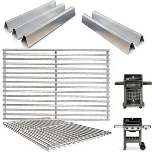 7638 Grill Grates 7636 Flavorizer Bars for Weber Spirit and GS4 Spirit II 300 Series Grills E-310 E-320 E-330 S-310 SP-310 Spirit 2 E310 S-310 Replacement Parts (Front Mount Controls) Stainless Steel