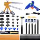 Gliston Auto Dent Puller Kit - Adjustable Golden Dent Remover Tools Paintless Dent Repair Kit Dent Lifter Puller for Car Large & Small Ding Hail Dent Removal (XL)