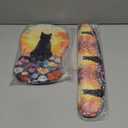 Hokafenle 2in1 Combination, Wave Keyboard Wrist Rest and Ergonomic Curvature Mouse Pad Wrist Support for Relieve Wrist Pain, Filled with Soft Cushion Memory Foam, Wishing Cat