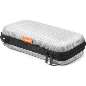 GLCON Portable Protection Hard EVA Travel Carrying Case with Mesh Pocket, Shockproof Exterior - Universal Small Electronic Tech Zipper Bag Pouch Organizer for Cell Phone, Charger, Cord, Cable - Silver