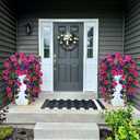 Artificial Geranium Hanging Flowers for Outdoor Decoration, 2 Bundles UV Resistant Silk Geranium Fake Plants Faux Flowers for Front Porch Garden Patio Window Box Decor (Purple, Purple red)