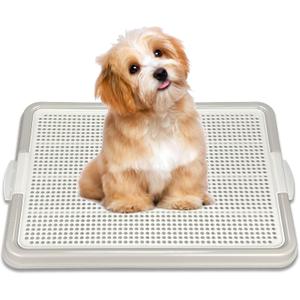 Dog Pee Pad Holder Tray, Puppy Potty Training, 22.5"x16.5", PP Plastic, Snap Lock, 4 Colors (Gray)