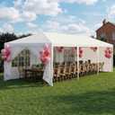 HOTEEL 10x30 Party Tent Outdoor Canopy Tents for Parties with 8 Removable Sidewalls, Carpas para Fiestas Waterproof for Gazebo Large Backyard Shelter Patio Wedding Events BBQ (white)