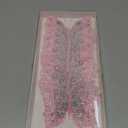 Set of 12 Glitter Monarch Feather Butterflies on Wire for Floral Arrangements and DIY Decorations (Light Pink)