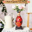 3D Puzzle Vase Puzzle Flower Vase Crafted from 160 Curved Plastic Pieces 3D DIY Housewarming Gift for Flower Arrangements and Home Decoration(Retro Flowers)
