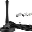 Eightwood FM Antenna for Stereo Receiver, Magnetic Base FM Radio Antenna with 9.8ft Extension Cable for Pioneer Onkyo Yamaha Marantz Bluetooth Home Theater Stereo Receiver HD Radio