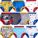BIG ELEPHANT Potty Training Underwear - 10 Pack, 100% Cotton Absorbent Unisex Toddler Pee Pants for Boys Girls (3T, Yellow & Blue)