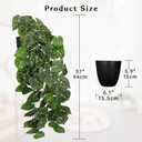 Large Fake Hanging Plants in Pot with Hook, 37" Artificial Hanging Pothos Long Vines Plants, Fake Potted Greenery Plant for Room Wall Living Room Bathroom Kitchen, Big Faux Ivy Houseplants for Shelf
