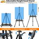Easel Stand for Painting Artist Easel Stand Adjustable Height 20" to 61" Metal Tripod Art Easels Stand for Painting Canvases Tabletop Floor Art Easel Stand with Tray, Bag, Folding Keg, Black