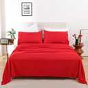 Whitney Home Textile Twin Size Sheet Set - Luxury Soft Comfy Bed Sheets, Breathable Cooling Hotel Bedding for Women, Men, Teens, Extra Deep Pocket, Easy-Fit, Oeko-Tex, Wrinkle Free 3 Piece - Red
