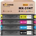 MX-31NT Toner Cartridge Compatible for Sharp MX-31NT MX-31NT-BA MX-31NT-CA MX-31NT-MA MX-31NT-YA for Sharp MX-2600N 2601N 3100N 3101N Printer (4-Pack)